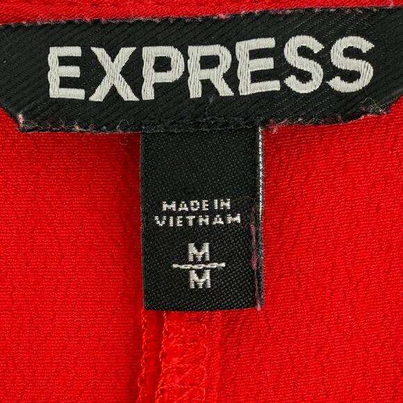 Express V Neck Chiffon Red Sheer Sleeve Mini Dress Size Size Medium - Picture 3 of 5